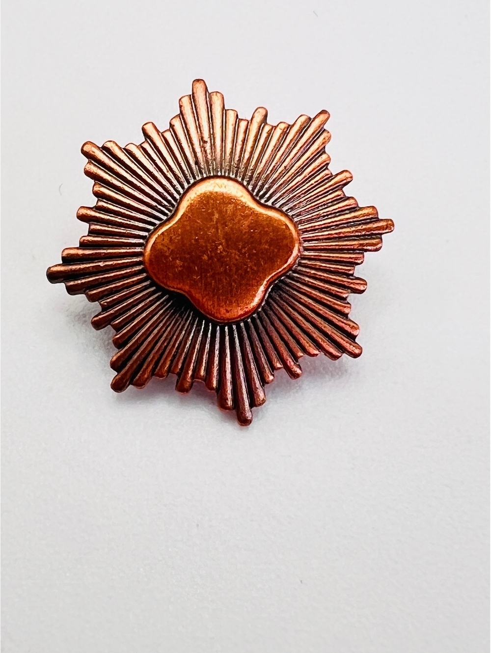 Vintage Girl Scout Bronze Award Pin Eight Point Star Copper Tone Badge